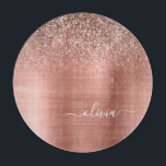 Brushed Metal Rose Gold Pink Glitter Monogram Cutting Board<br><div class="desc">Rose Gold - Blush Pink Faux Foil Metallic Sparkle Glitter Brushed Metal Monogram Name Cutting Board. This makes the perfect graduation,  birthday,  wedding,  bridal shower,  anniversary,  baby shower or bachelorette party gift for someone that loves glam luxury and chic styles.</div>