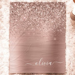 Brushed Metal Rose Gold Pink Glitter Monogram Fleece Blanket<br><div class="desc">Rose Gold - Blush Pink Faux Foil Metallic Sparkle Glitter Brushed Metal Monogram Name and Initial Fleece Blanket. This makes the perfect sweet 16 birthday,  wedding,  bridal shower,  anniversary,  baby shower or bachelorette party gift for someone that loves glam luxury and chic styles.</div>