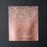 Brushed Metal Rose Gold Pink Glitter Monogram Tapestry<br><div class="desc">Rose Gold - Blush Pink Faux Foil Metallic Sparkle Glitter Brushed Metal Monogram Name and Initial Tapestry. This makes the perfect sweet 16 birthday,  wedding,  bridal shower,  anniversary,  baby shower or bachelorette party gift for someone that loves glam luxury and chic styles.</div>