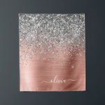 Brushed Metal Rose Gold Silver Glitter Monogram Tapestry<br><div class="desc">Rose Gold - Blush Pink and Silver Faux Foil Metallic Sparkle Glitter Brushed Metal Monogram Name and Initial Tapestry. This makes the perfect sweet 16 birthday,  wedding,  bridal shower,  anniversary,  baby shower or bachelorette party gift for someone that loves glam luxury and chic styles.</div>