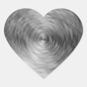 Brushed Metal Silvery Steel Metallic Abstract Heart Sticker