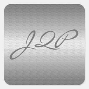 Brushed Metal Square Sticker