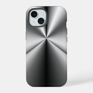 Brushed Metal Tuck and Roll iPhone 15 Case