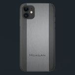 Brushed Metal Two Shades - Name Case-Mate iPhone Case<br><div class="desc">Case-Mate Barely There Samsung Galaxy S7 Case with a faux brushed metal look and an engraved printed effect on the text where you can add your name.</div>