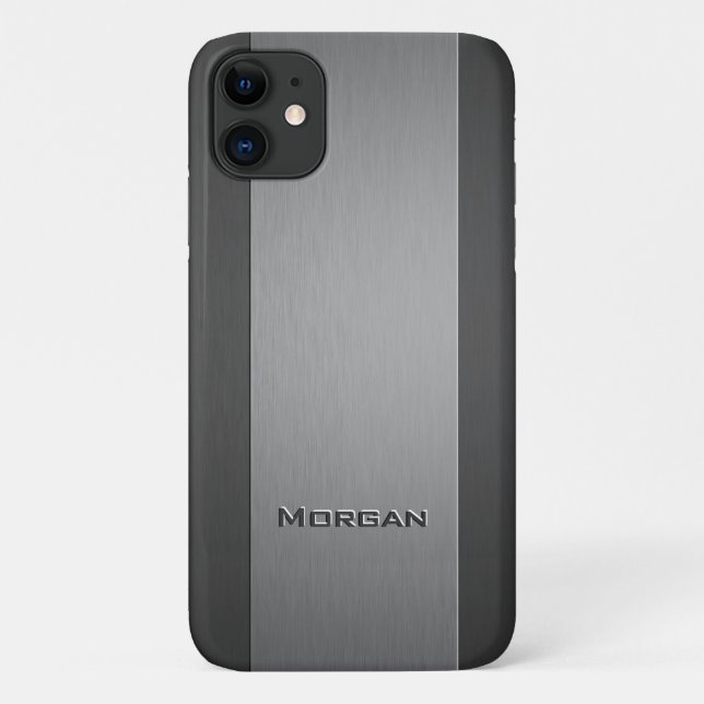 Brushed Metal Two Shades - Name Case-Mate iPhone Case (Back)