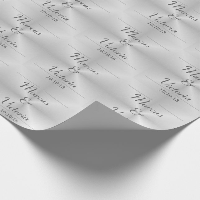 Brushed metal wedding wrapping paper (Corner)