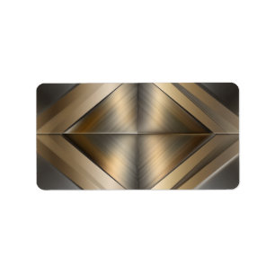 Brushed Metallic Geometric Diamond Pattern Label
