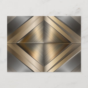 Brushed Metallic Geometric Diamond Pattern Postcard