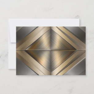 Brushed Metallic Geometric Diamond Pattern Thank You Card