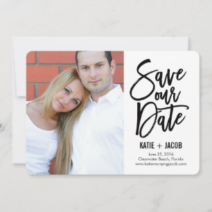 BRUSHED Modern Save The Date Card