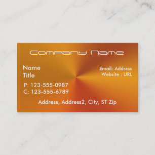 Brushed Orange Metal Business Cards