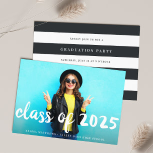 Brushed Overlay Graduation Party Invitation