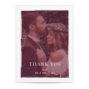 Brushed Overlay Wedding Thank You
