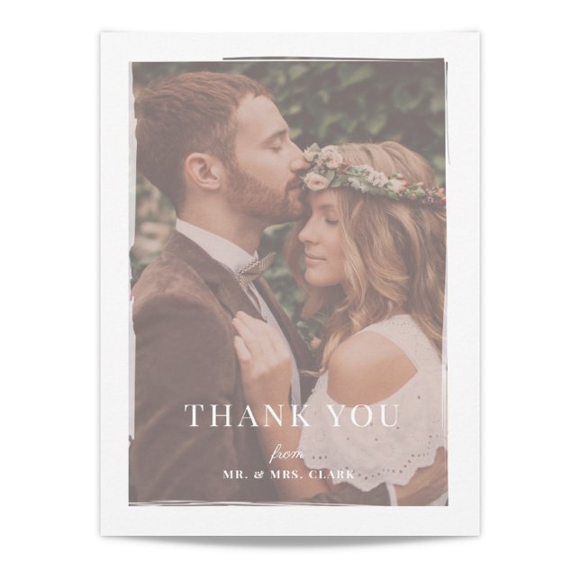 Brushed Overlay Wedding Thank You Card (Creator Uploaded)