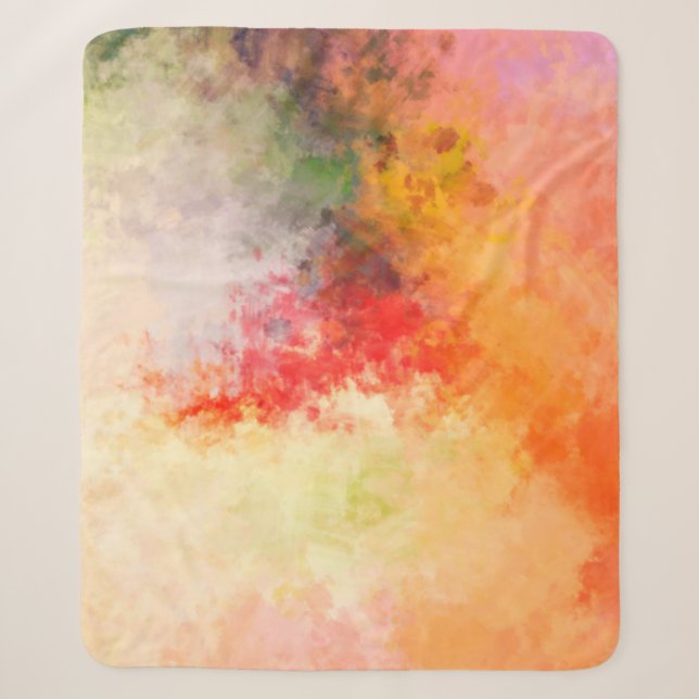 Brushed Painted Abstract Background. Brush stroked Sherpa Blanket (Front)
