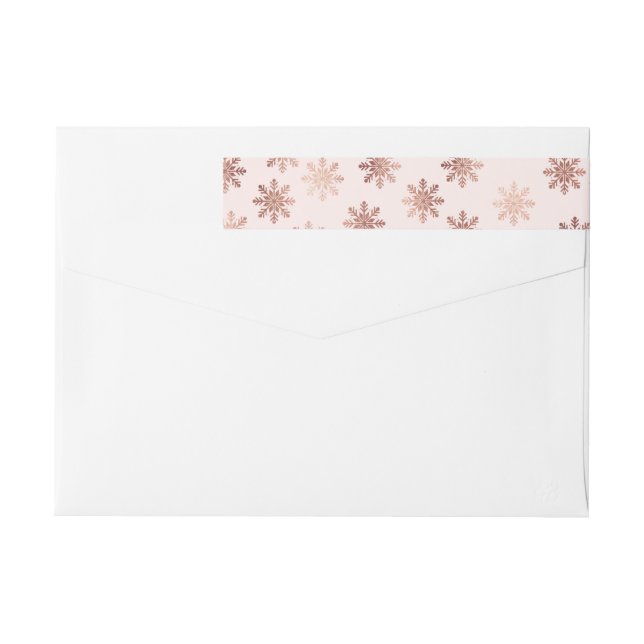 Brushed Peace Rose Gold Holiday Wrap Labels (Back)