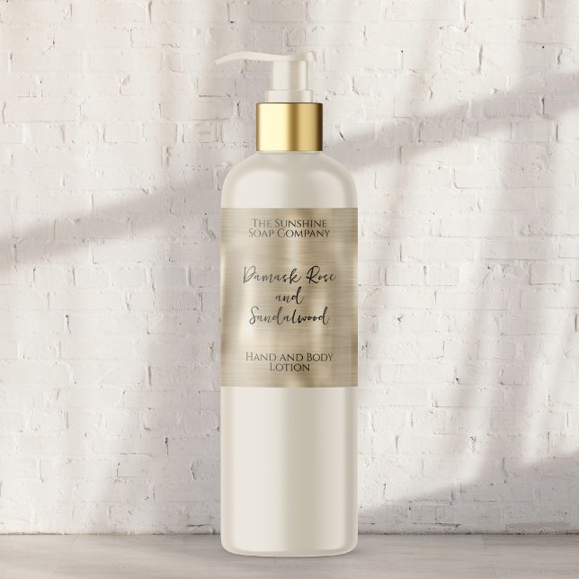 Brushed Pearl Metal Foil Cosmetics Bottle Label (Creator Uploaded)