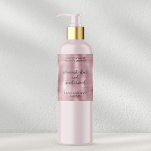 Brushed Pink Metal Cosmetics Bottle Label