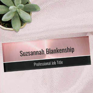 Brushed Pink Metal Template Professional Name Tag