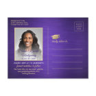 Brushed Purple & Gold Graduate Photo Save the Date