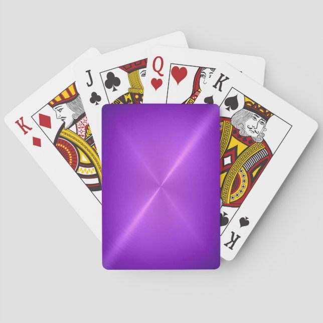 Brushed Purple Metal Playing Cards (Back)