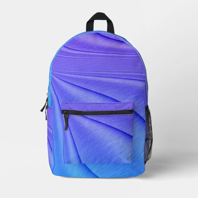 Brushed Purple to Indigo  Contour Design Printed Backpack (Front)