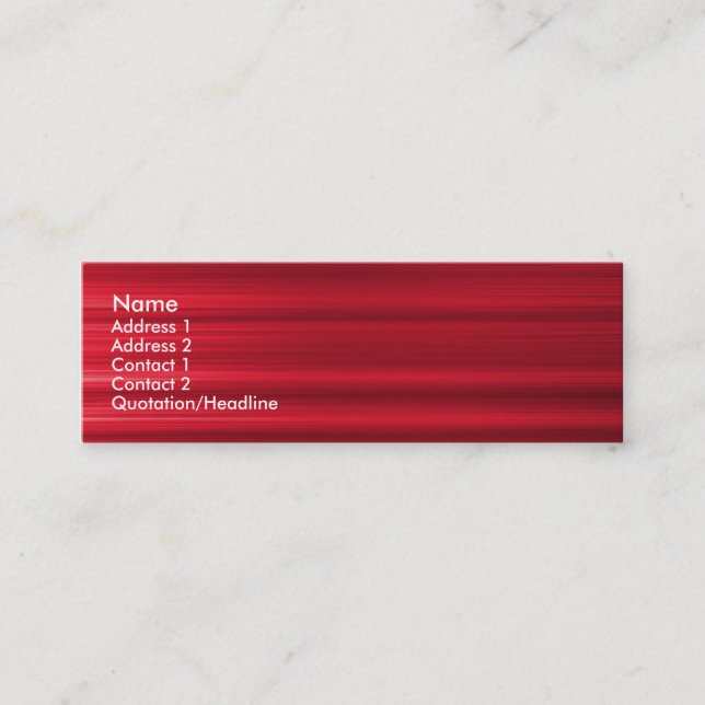 Brushed Red Mini Business Card (Front)