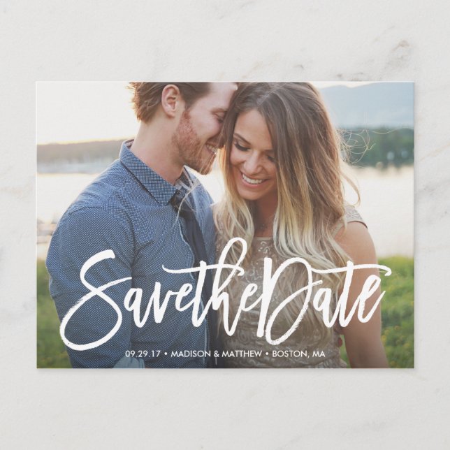 Brushed Save the Date Postcard (Front)