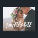 Brushed Save the Date Postcard<br><div class="desc">Congratulations on your engagement! Save the Date announcements are the first big step in the wedding planning process! Remember, your save the date announcement will set the tone for your big day, be sure to impress guests with an unforgettable design and a peek into what's to come! This design features...</div>