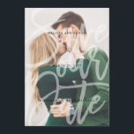 Brushed Script Overlay Save the Date photo card<br><div class="desc">Gorgeous,  on-trend save the date announcements featuring your favourite engagement photo. Lovely typography and all white text makes this design truly stand out. Inspired by hand-lettering,  these save the date cards are classic and classy with a chic yet traditional touch.</div>