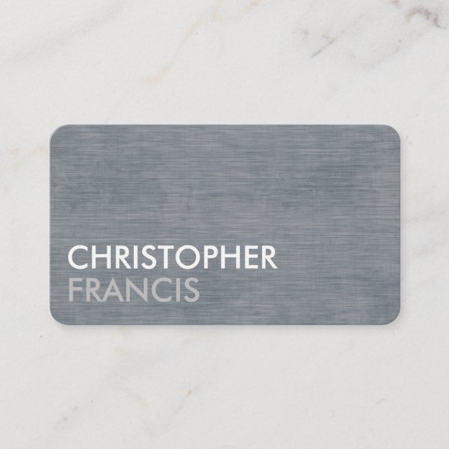 Brushed silver customisable business cards (Front)