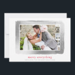 BRUSHED SILVER FRAME modern photo simple minimal Holiday Card<br><div class="desc">*** THE FAUX SILVER EFFECT IS A DIGITAL PICTURE *** by kat massard >>> kat@simplysweetPAPERIE.com <<< Send and extra special message with style and pizzazz this year... Personalised with your details & photos my modern holiday products are sure to stand out from the flurry of greetings your friends and family...</div>