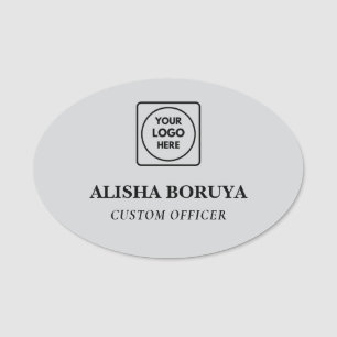 Brushed Silver Logo Staff Badge nametags