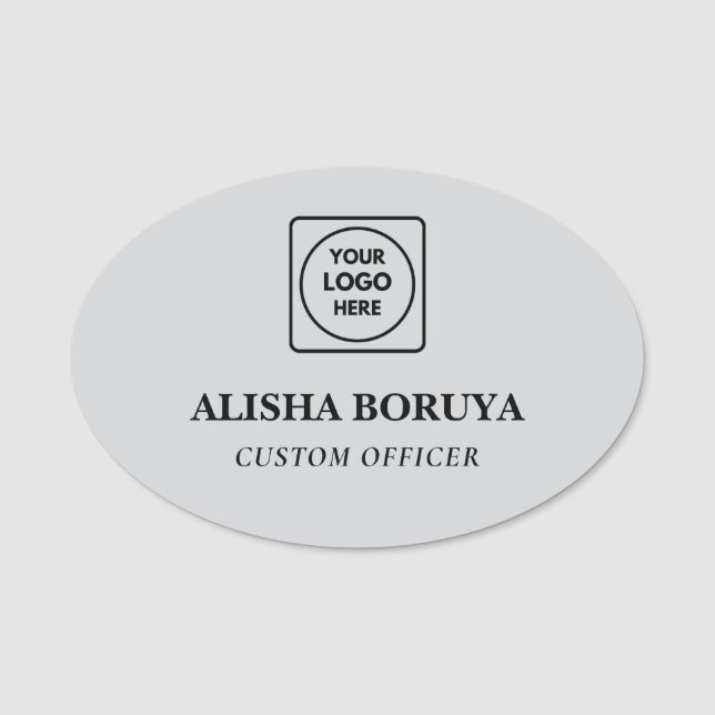 Brushed Silver Logo Staff Badge nametags (Front)