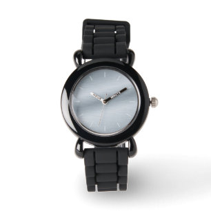 Brushed Silver Look Background Art Watch