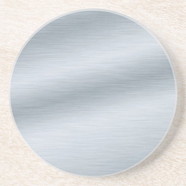 Brushed Silver Look Background Coaster (Front)