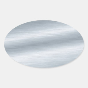 Brushed Silver Look Background Oval Sticker