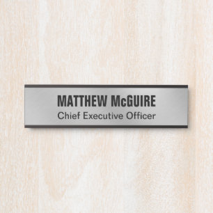 Brushed Silver Look Office Door Sign