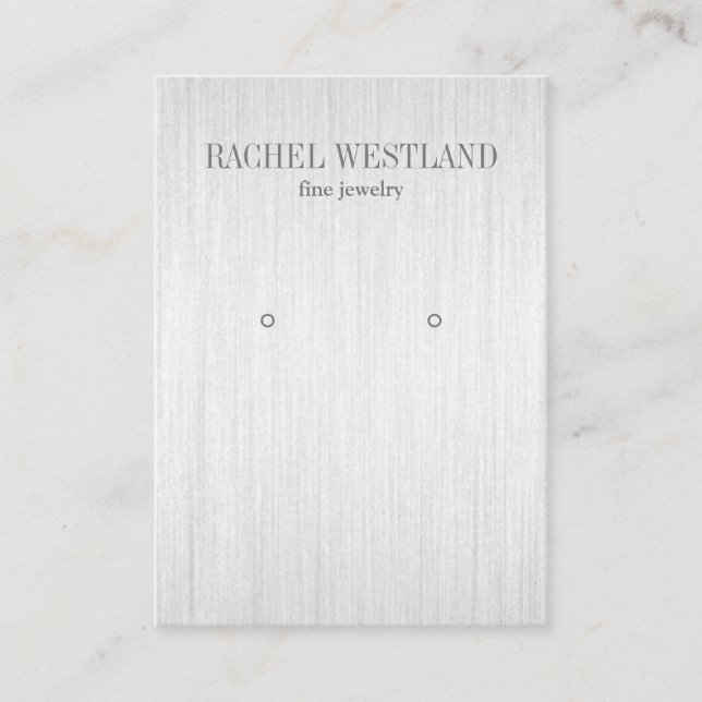 Brushed silver Luxury Jewellery  Earring display Business Card (Front)