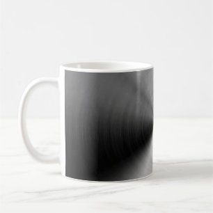 Brushed silver metal coffee mug