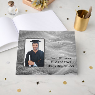 Brushed Silver Metal Finish With Photo Guest Book