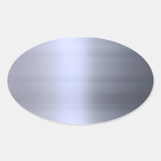 Brushed Silver Metal Textured Oval Sticker