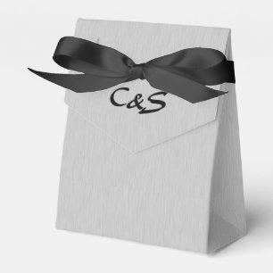 Brushed Silver Monogrammed Favour Boxes