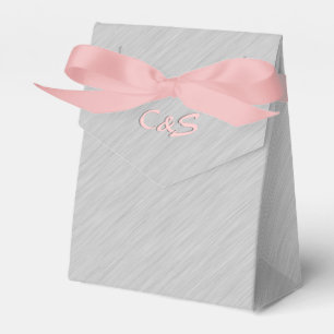 Brushed Silver Personalised Favour Boxes