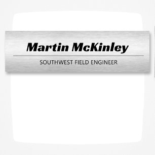 Brushed Silver Professional Company Employee ID  Name Tag