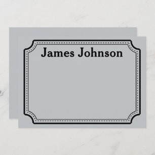 Brushed Silver Retro Bold Serif Desk Name Plate Card