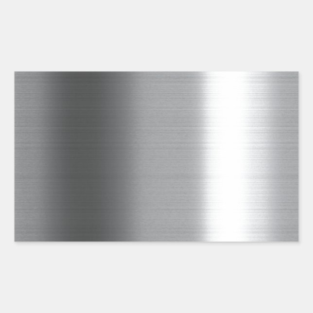 Brushed Stainless Rectangular Sticker (Front)