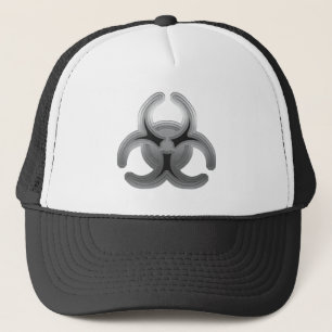 Brushed Steel Biohazard Trucker Hat