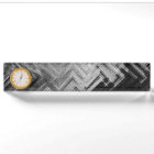 Brushed Steel Desk Nameplate with Clock