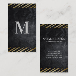 Brushed Striped Black Texture Business Card